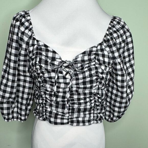Kirious Los Angeles Black and White Womans Large Checkered Top - Picture 9 of 12